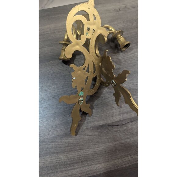 Vitg Syrocco Gold Gilt Ornate Wall Sconces  Art Nouveau Hollywood Regency Style - Picture 3 of 8